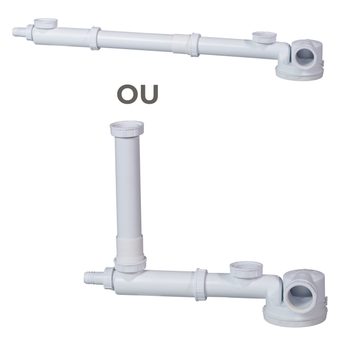 Tubulure avec siphon extra-plat intégré et rallonge - ESPACE - sortie  orientable