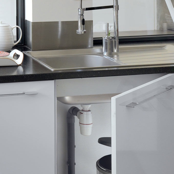 Siphon de lavabo et tubulure gain de place, Ø32 mm, Neo Air