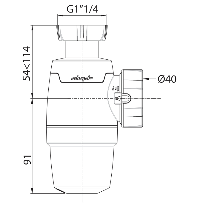 Siphon d'Evier ⌀32mm Réglable Machine à Laver Wirquin Neo 30722145 