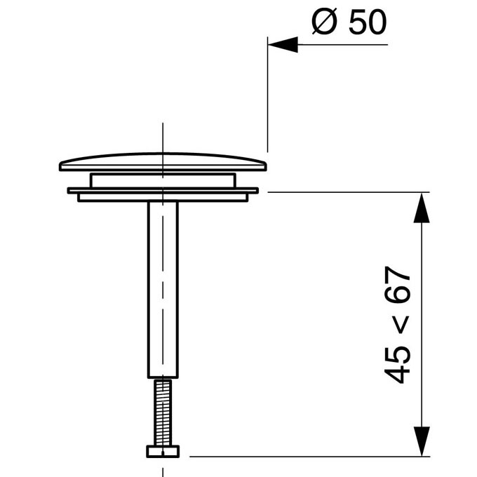 Clapet rentrant Ø50 mm pour baignoire Wirquin