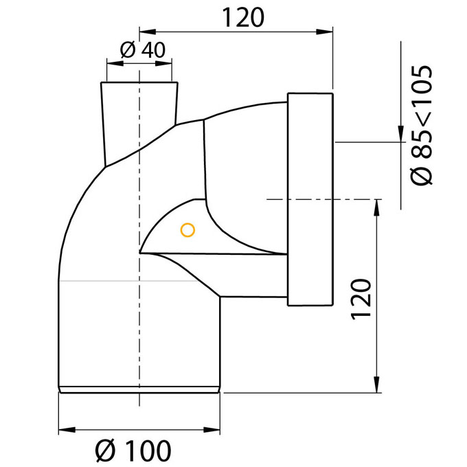 Pipe WC courte coudée mâle 90° Wirquin