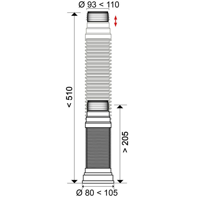 Pipe WC flexible articulée extensible Wirquin