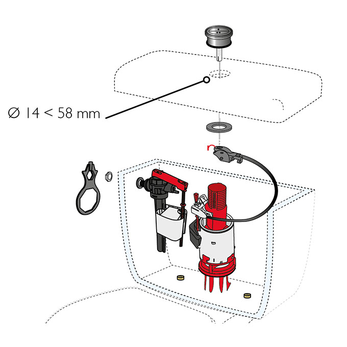 Somatherm For You - Pack mécanisme WC à câble double chasse +