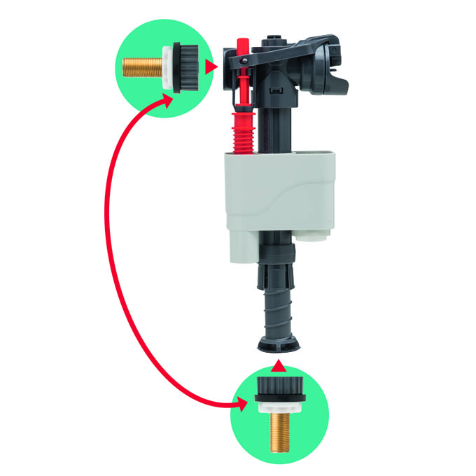 Robinet flotteur pour WC à servo-valve Wirquin Pro