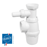 Siphon d'évier réglable avec prise machine à laver